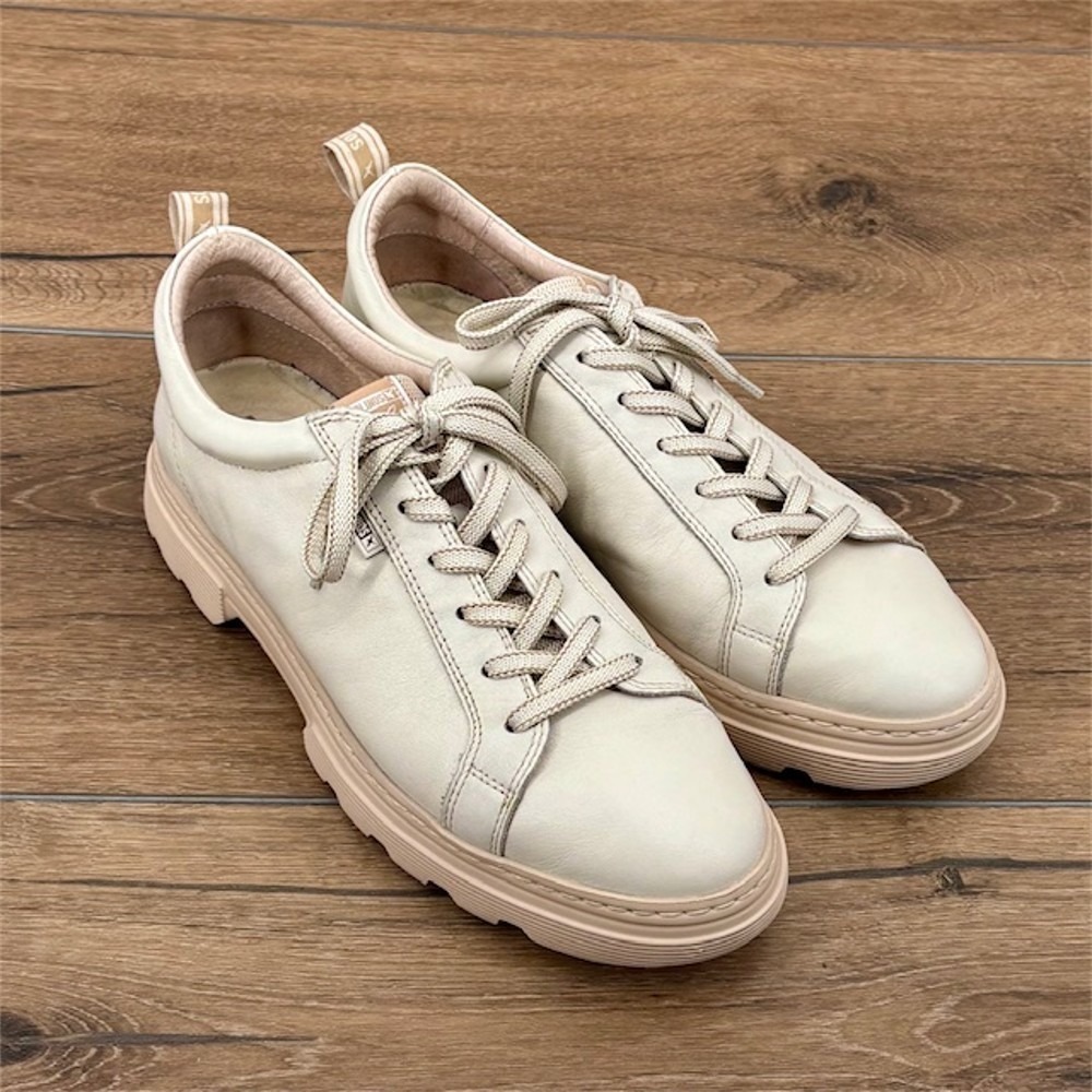 Pikolinos Asturias Women's Size 10.5 US 41 EU Beige Leather Platform Sneakers
